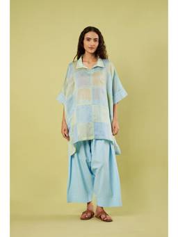 Vinusto - Green Luxury Chanderi Patchwork Kurta with Farshi Salwar