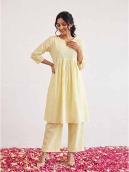 JITI - Yellow Kanak Kurta with Pant