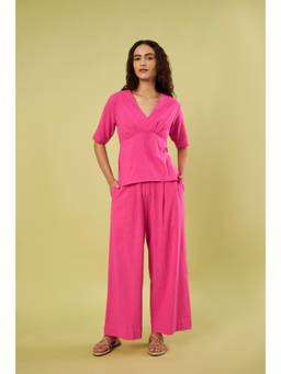 Vinusto - Handwoven Pink Khadi Co-Ord Set