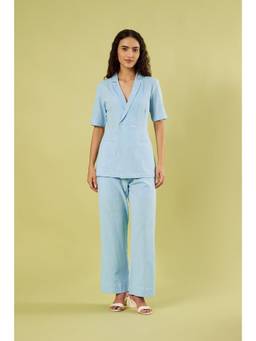 Vinusto - Light Blue Khadi Co-Ord Set