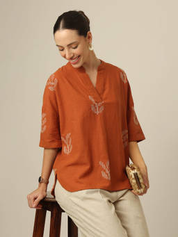 Saltpetre - Orange A Minimalist Style Tunic