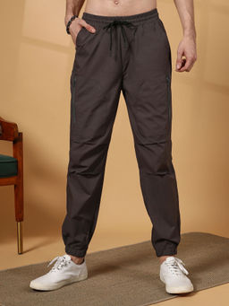 Campus Sutra - Men's Charcoal Black Parachute Utility Joggers