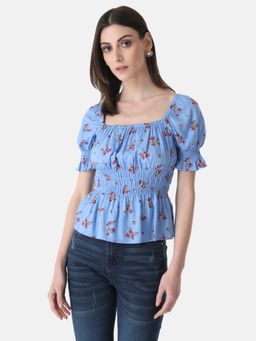 Kazo - Square Neck Smocked Top