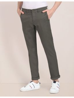 U.S. POLO ASSN. - Solid Slim Fit Casual Trouser Greens