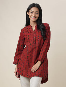 Fabindia - Maroon Cotton Printed Tunic