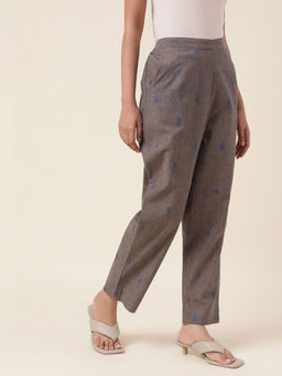 Fabindia - Grey Cotton Comfort Fit Pant