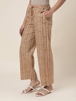 Fabindia - Multi-color Cotton Full Length Casual Pant