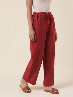 Fabindia - Red Cotton Comfort Fit Pant