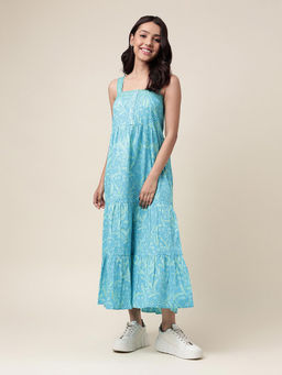 Fabindia - Blue Cotton Printed Women Dress