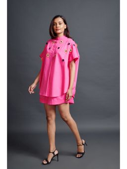 Deepika Arora - Oversized Shirt with Shorts Co-ord Set Pink (Set of 2)