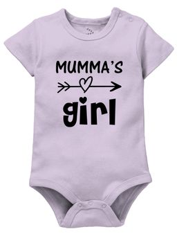 Zeezeezoo - Lilac Half Sleeves Mumma's Girl Text Printed Onesie