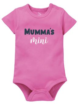 Zeezeezoo - Pink Half Sleeves Mumma's Mini Text Printed Onesie
