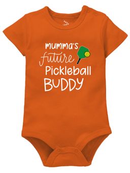 Zeezeezoo - Orange Mumma's Future Pickleball Buddy Printed Onesie