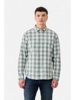 Snitch - Green Checks Full Sleeves Regular Casual Shirt for Men