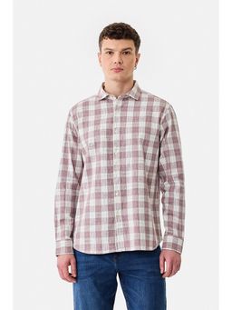 Snitch - Mauve Checks Full Sleeves Regular Casual Shirt for Men