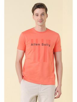 Allen Solly - Men Peach Graphic Print Crew Neck T-shirt