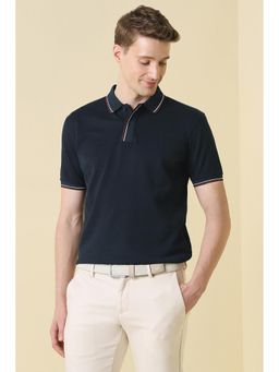 Allen Solly - Men Navy Blue Solid Polo T-shirt