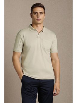 Louis Philippe - Men Grey Solid Polo T-shirt