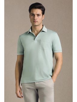 Louis Philippe - Men Green Solid Polo T-shirt