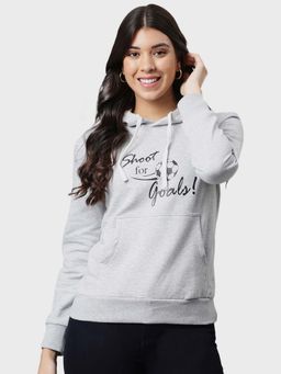 Campus Sutra - Grey Printed Sweatshirt