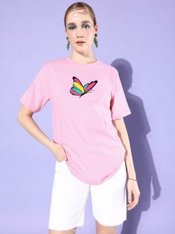 DILLINGER - Pink Graphic Oversized T-Shirt