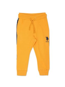 U.S. POLO ASSN. - Boys Mustard Mid Rise Brand Taped Joggers