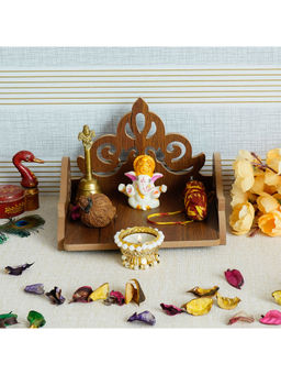 eCraftIndia - Carved Design Laminated Wood Pooja Temple/Mandir
