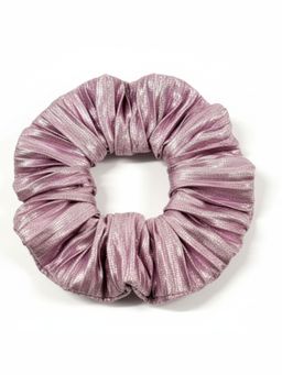 Lil Drama - Pink Shimmer Pleated Fabric Scrunchie - Pink