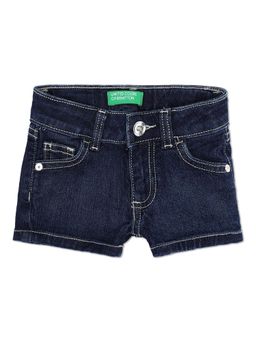 United Colors of Benetton - Girls Navy Blue Solid Shorts