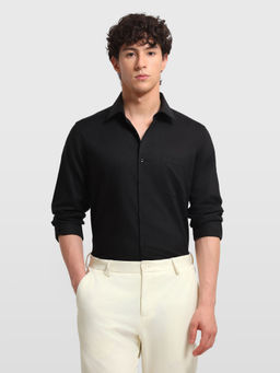 Arrow - Black Cotton Solid/Plain Full Sleeves Shirt