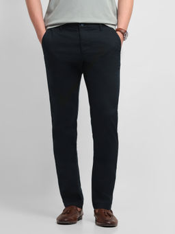 Arrow - Navy Blue Solid Slim Fit Cotton Men Trouser