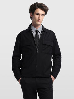 Arrow Sports - Black Polyester Solid/Plain Full Sleeves Shacket