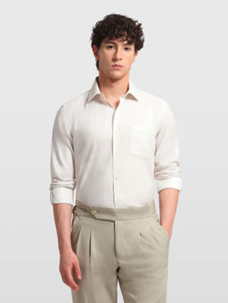 Arrow - White Cotton Solid/Plain Full Sleeves Shirt