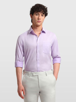 Arrow - Purple Cotton Solid/Plain Full Sleeves Shirt