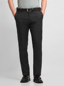 Arrow Newyork - Dark Grey Solid Slim Fit Dobby Men Trouser