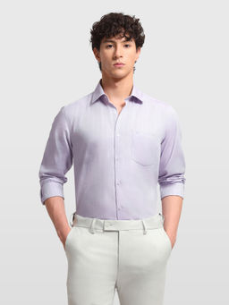 Arrow - Light Lavender Solid Slim Fit Cotton Men Shirt