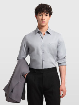 Arrow - Grey Cotton Solid/Plain Full Sleeves Shirt