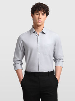 Arrow - Grey Cotton Solid/Plain Full Sleeves Shirt