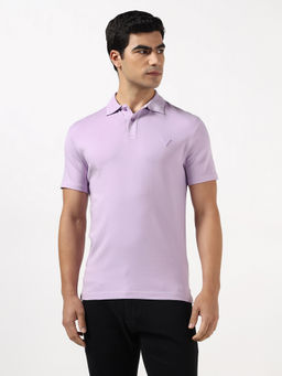Guess - Embossed Logo Wisteria Vine Solid Cotton Polo T-Shirt