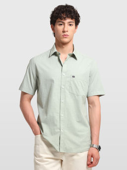 Arrow Sports - Light Green Printed Regular Fit Cotton Men Shirt