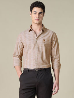 U.S. Polo Assn. Denim Co. - Brown Cotton Stripes Full Sleeves Shirt