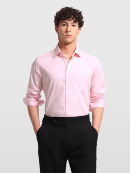Arrow - Pink Cotton Solid/Plain Full Sleeves Shirt