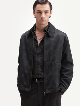 Rare Rabbit - Self Design Black Men Shacket