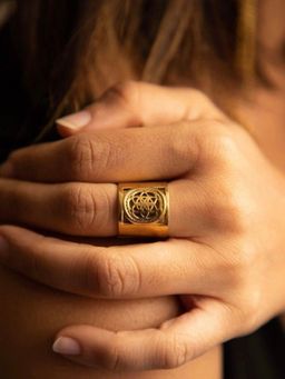 SOUL WORKS - Women'S Gold Brass Plated Ring