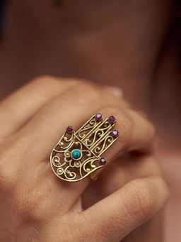 SOUL WORKS - Women Purple Brass Plated Ring