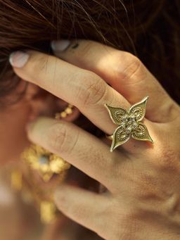 SOUL WORKS - Women'S Bohemian Gold Brass Plated Ring