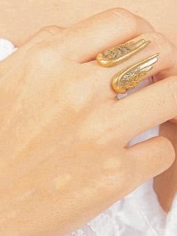 SOUL WORKS - Women'S Gold Colour Brass Plated Ring