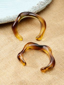 Niska - Emerald Whisper Resin Brown Bangle (Pack of 2)