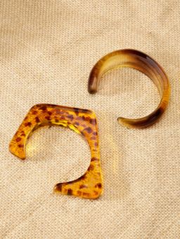 Niska - Blush Petal Resin Brown Bangle (Pack of 2)