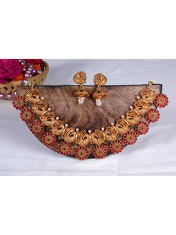 STILEADDA - Gold Plated Multicolour Peacock Jewellery Set